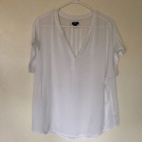 3/$20 Gap Factory Vneck Micro sleeve blouse size L - Picture 1 of 8
